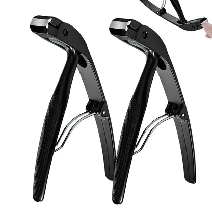 2Pcs Long Handled Curved Head Toe Nail Clipper-Black