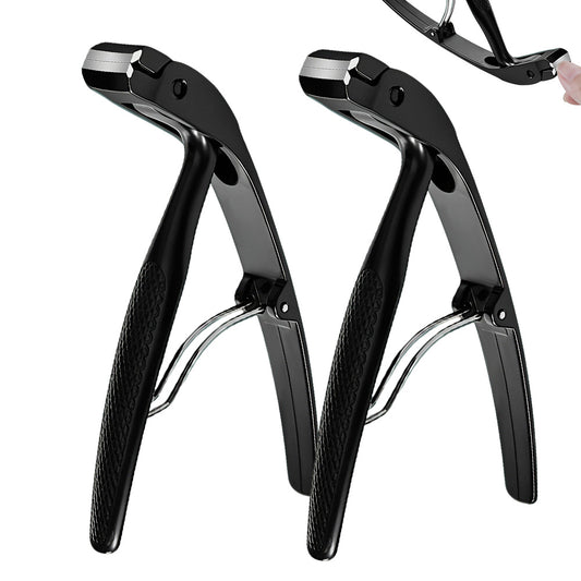 2Pcs Long Handled Curved Head Toe Nail Clipper-Black