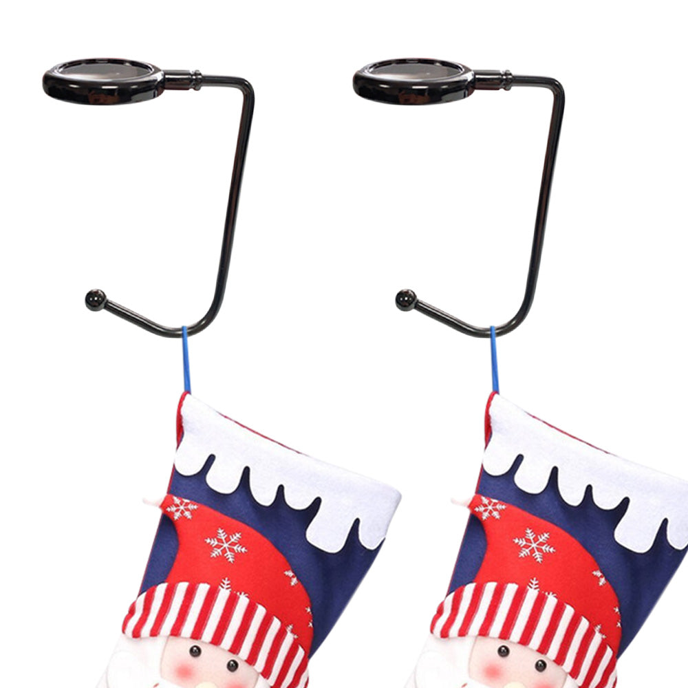 2 Pack 30mm Metal Straight Hooks for Christmas Stockings and Bags