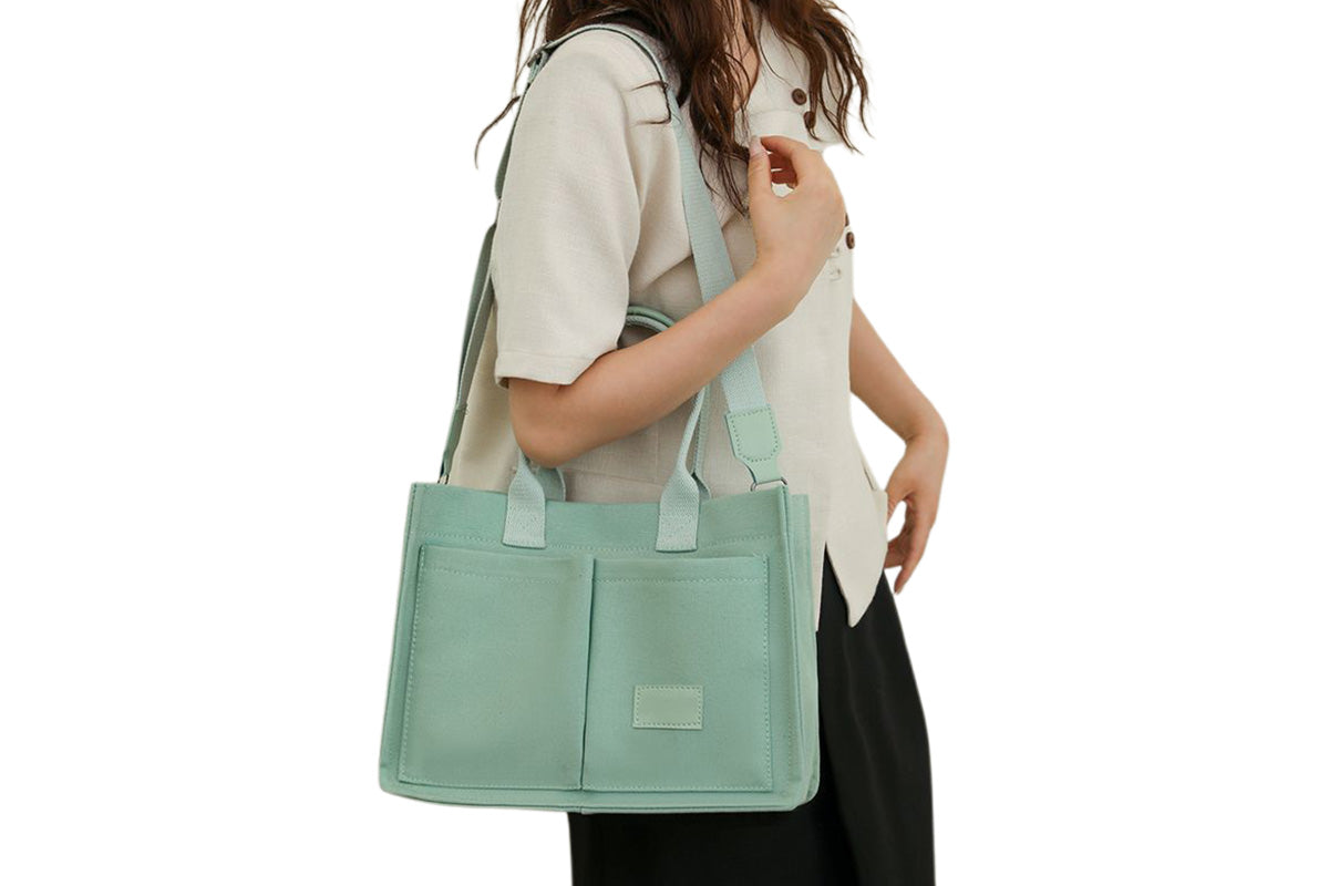 Tote Bag for Women With Compartments Canvas Crossbody Bags for Laptop Book
