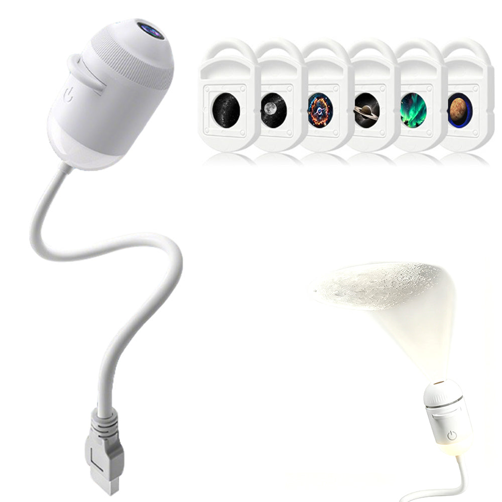 2 in 1 Galaxy Projector Starry Sky Night Light USB Projection Films Lamp