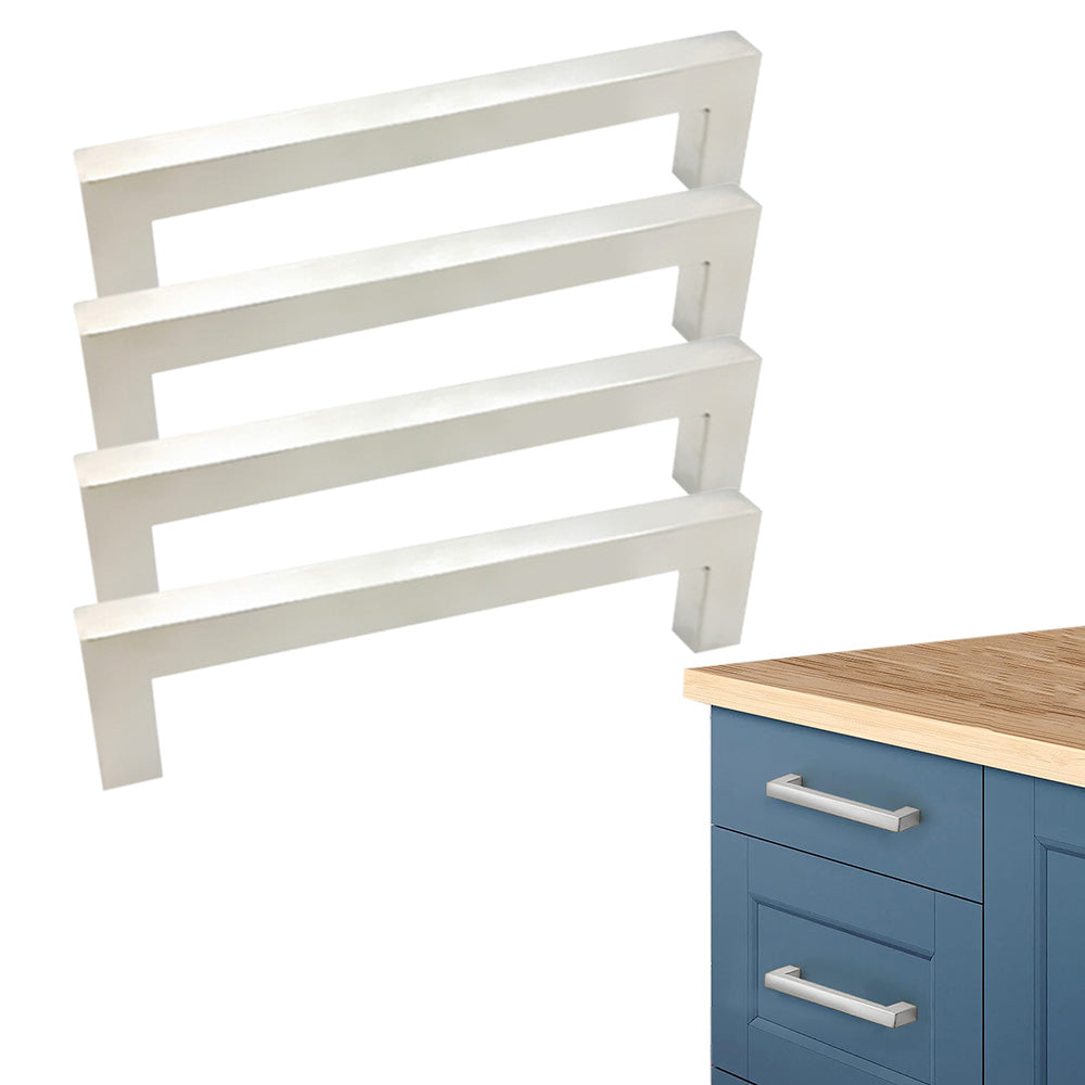 4X 12mm Square Stainless Steel Kitchen Cabinet and Door Handle