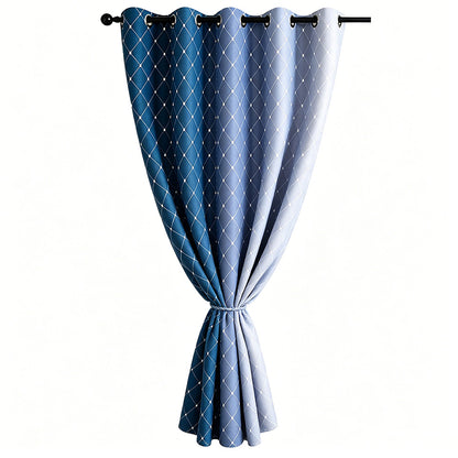 Blackout Curtain Gradient Color Curtains for Bedroom Living Room-Dark Blue