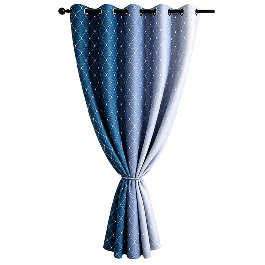Blackout Curtain Gradient Color Curtains for Bedroom Living Room-Dark Blue