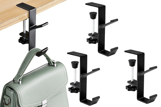 4Pcs Adjustable Desk Hook Aluminum Alloy Table Hanger for Office and Home
