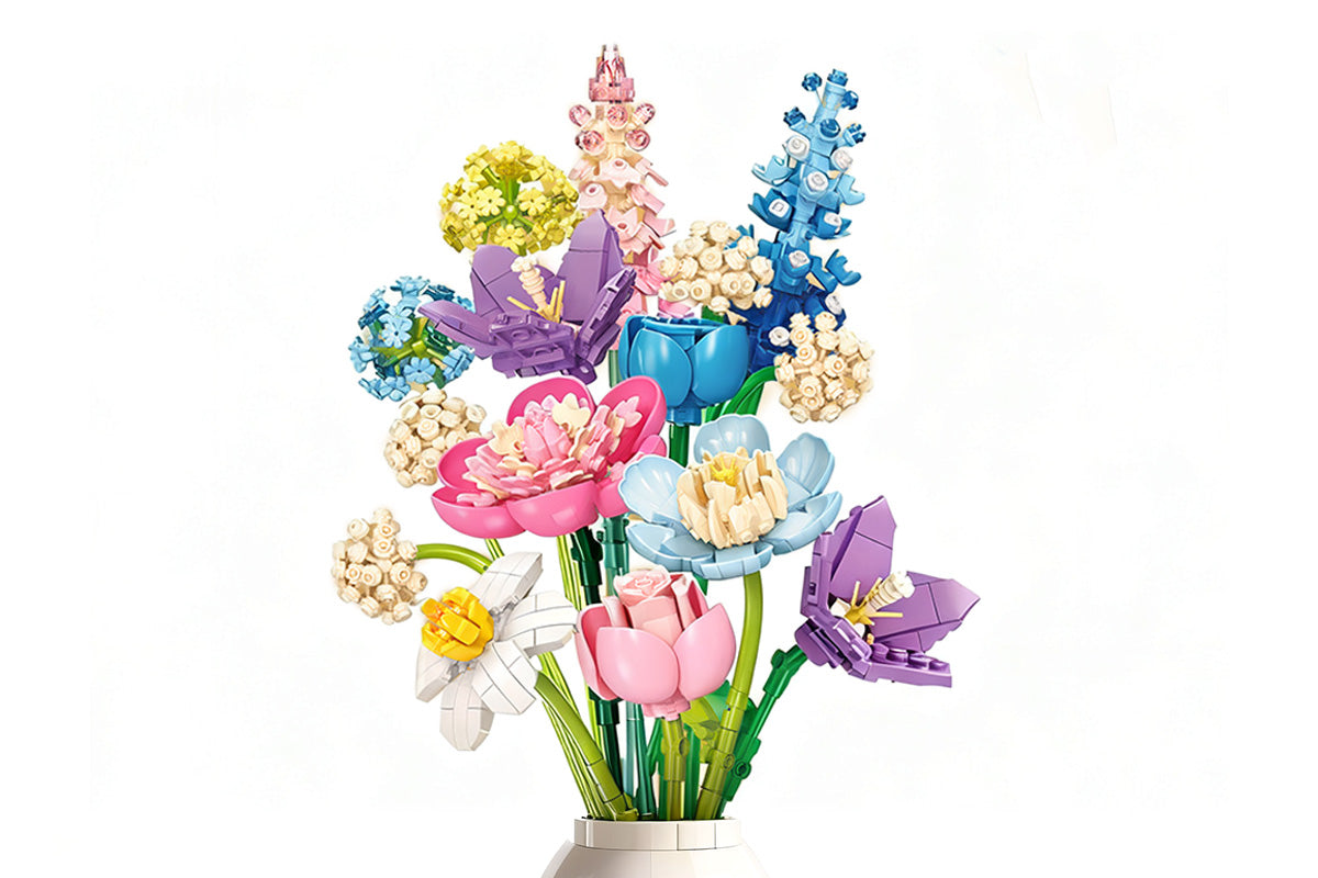888PCS Botanical Collection Building Block Toy Flower Bouquet Building Set