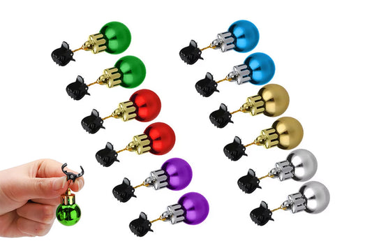 12Pcs Beard Baubles Ornaments Mini Gingle Bells Mustache Christmas Decoration
