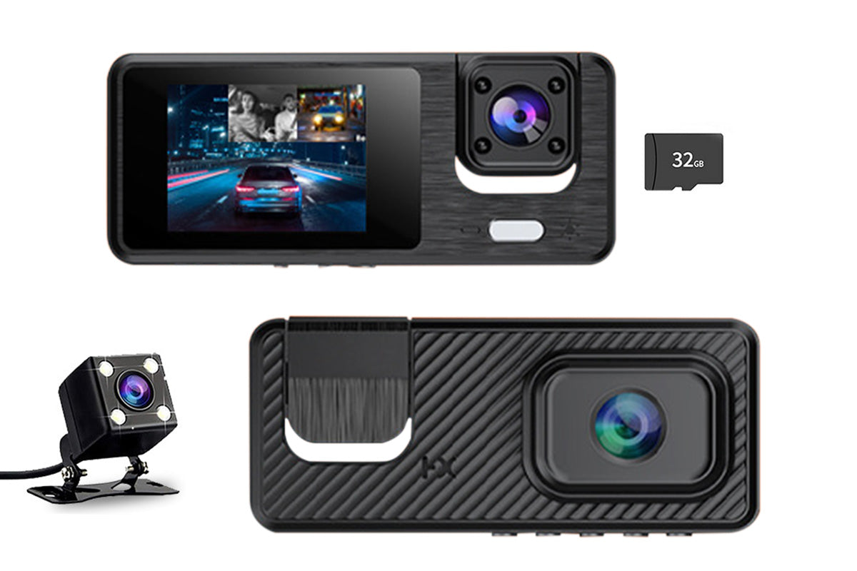 Triple Lens Car Dash Cam Super Night Vision Loop Recording