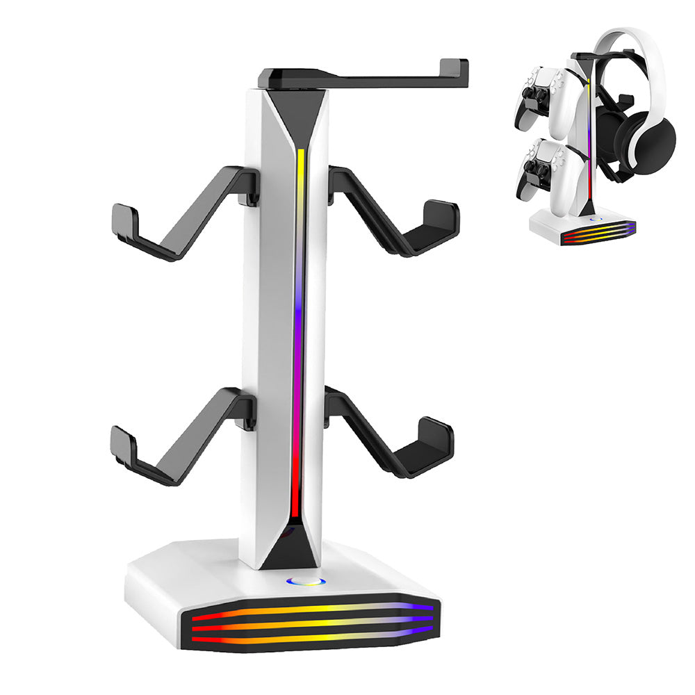 RGB Game Controller Holder Desktop Headset Stand With 9 Light Modes