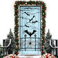 Large Halloween Door Curtain for Doors Windows Walls Bat Spider Web Door Cover for Holiday Party Decoration
