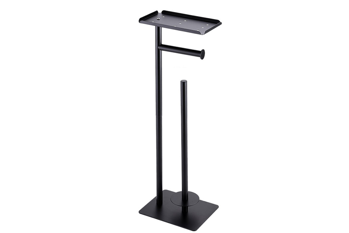 Free Standing Toilet Paper Holder With Shelf Bathroom Organizer Anti Slip Base