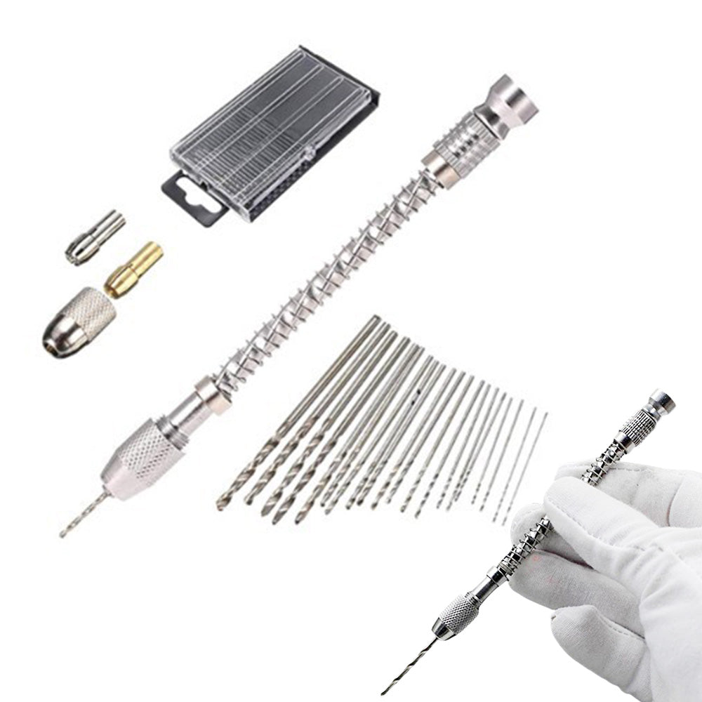 20 PCS Stainless Steel Precision Pin Vise Hand Drill Set Manual Pin Vise Set for Model Craft DIY