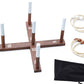Rustic Ring Toss Game with Wooden Base and 6 Rope Rings