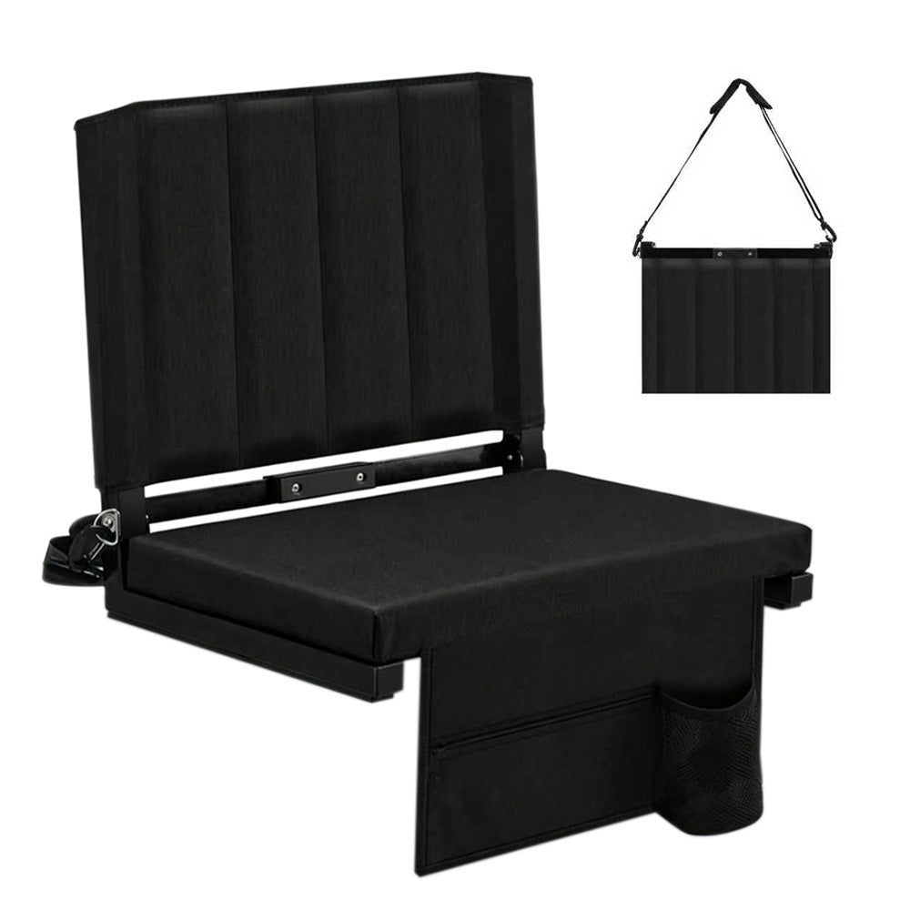 Comfortable Stadium Seat with Shoulder Strap Storage Pocket Foldable Stadium Chair for Outdoor