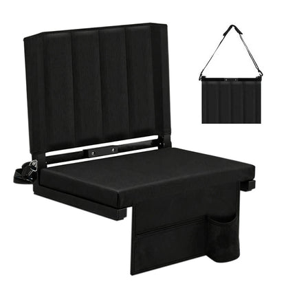 Comfortable Stadium Seat with Shoulder Strap Storage Pocket Foldable Stadium Chair for Outdoor