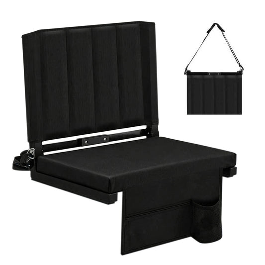 Comfortable Stadium Seat with Shoulder Strap Storage Pocket Foldable Stadium Chair for Outdoor