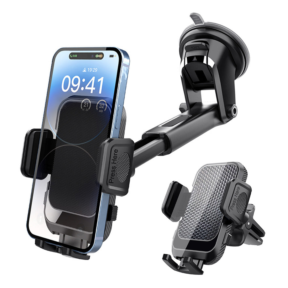 2 PCS Car Phone Holders for Windshield Dash Air Vent Rotatable Phone Mount for iPhone Smartphone