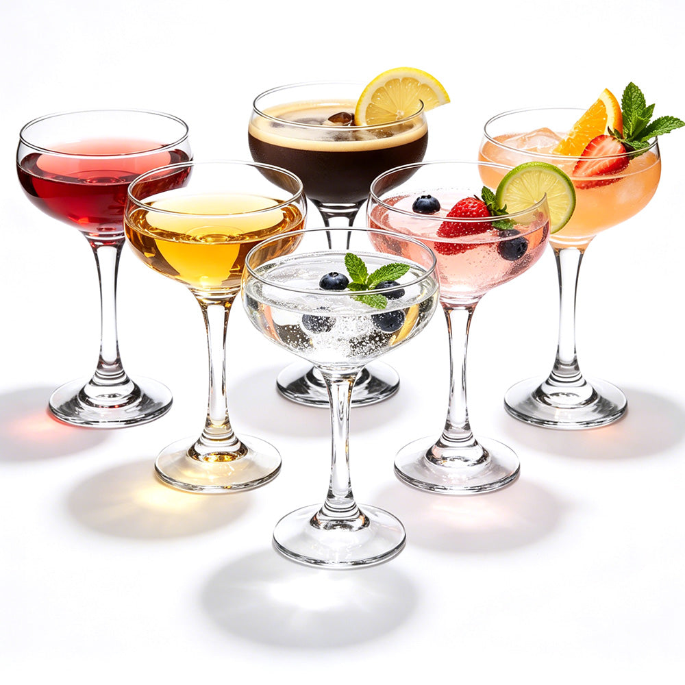 6Pcs Martini Coupe Cocktail Glass Set 235ml