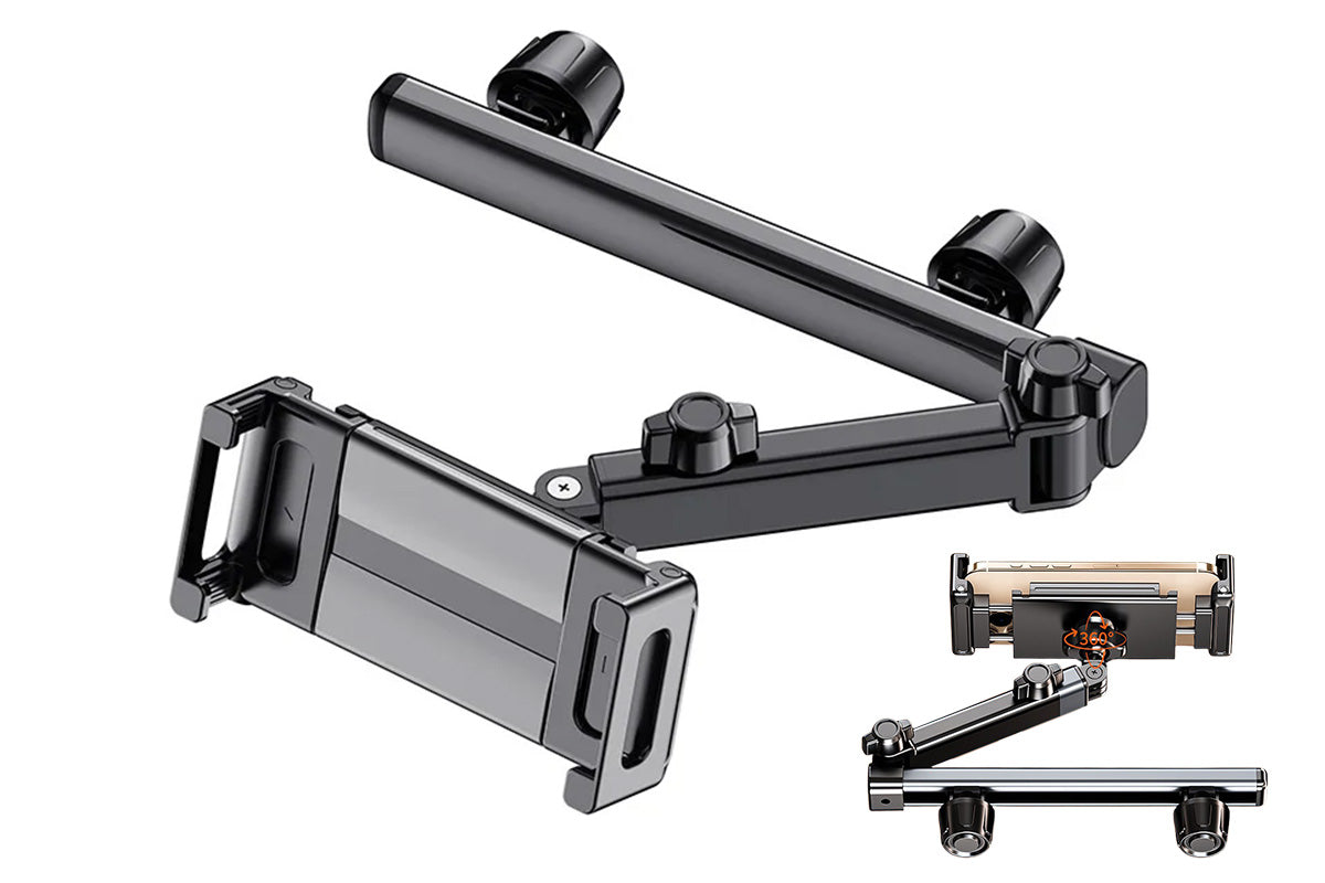 Car Headrest Tablet Holder for Back Seat Adjustable 360 degree Mount for iPad & Phone