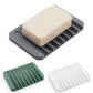 3Pcs Self Draining Soap Dishes Silicone Soap Saver Waterfall Drainer Soap Holder