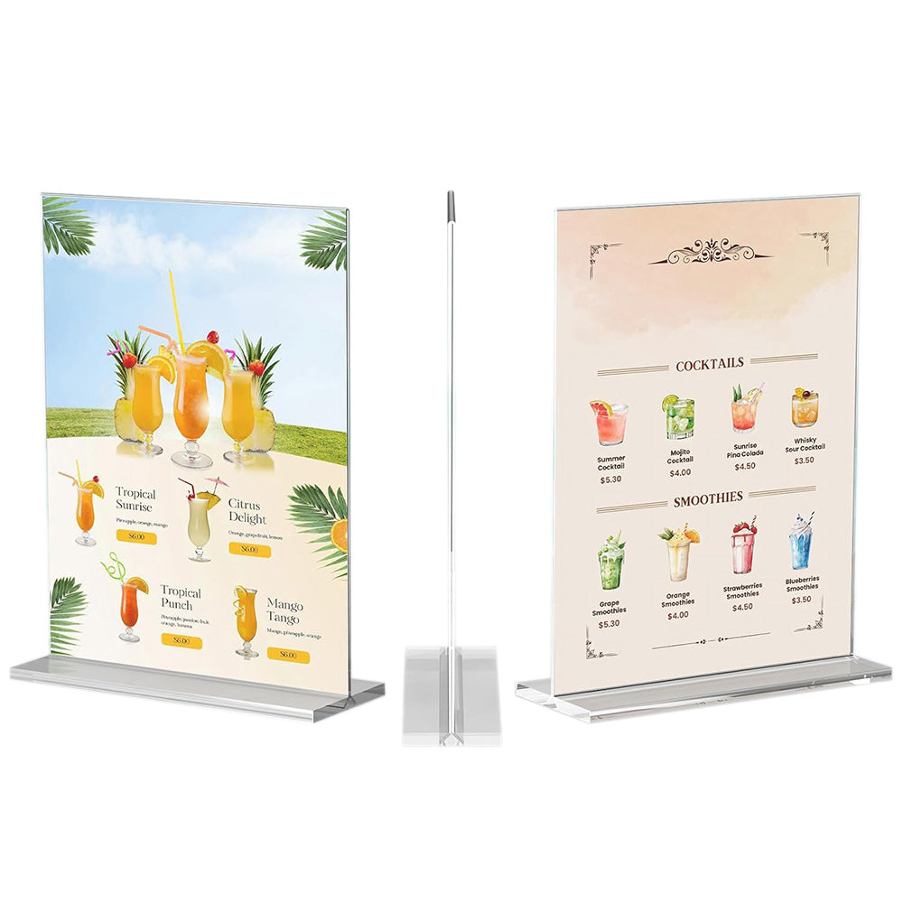 3 Pcs Acrylic Sign Holder Clear Menu Stand Vertical Flyer Display for Restaurants