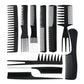 10Pcs Hair Brush Set with PVC Storage Box for Barbershop Salon and Home Use