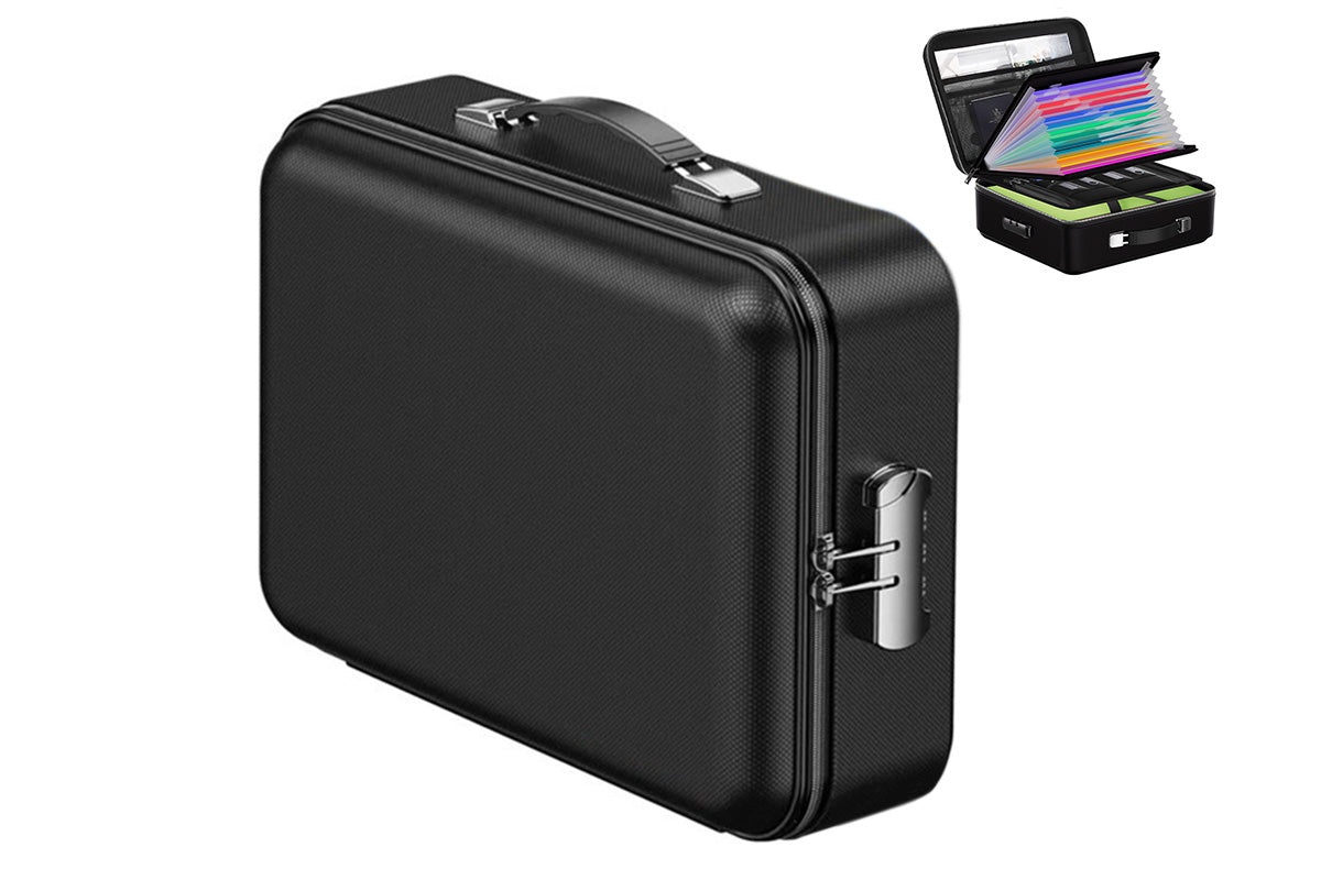 Document Box Hard Case File Organizer with Mechanical Lock