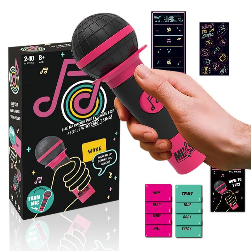 Mic Karaoke Battle Game Microphone Karaoke Party Game Card Set for Family Board Game
