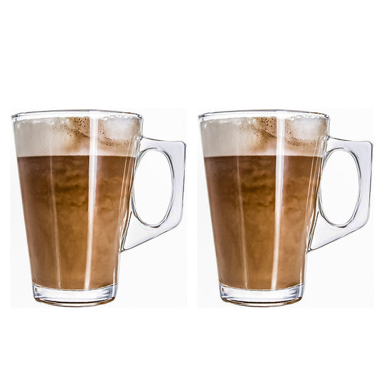 2 Pack 440ml Thick Glass Mugs for Juice Drinks Wine for Home and Office