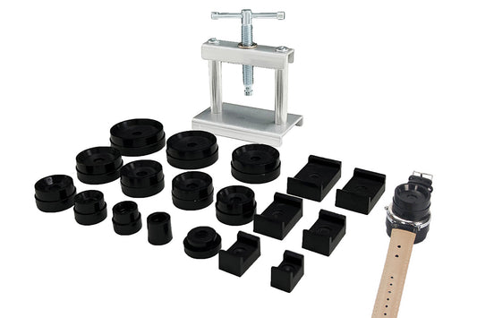 Watch Back Press Tool Kit with 18Pcs Fitting Dies for Case Repair