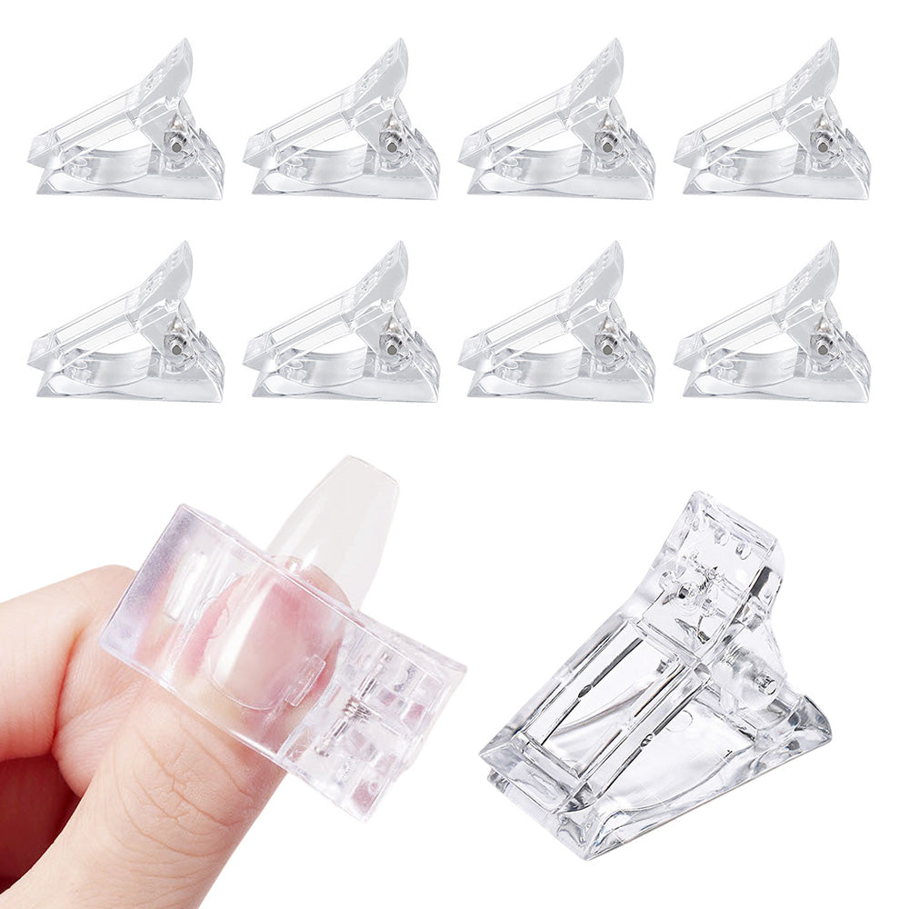 10 Piece Clear Durable Nail Tips Clips for Home and Salons