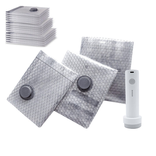 18PCS Travel Vacuum Bag Set Rechargeable Electric Air Pump