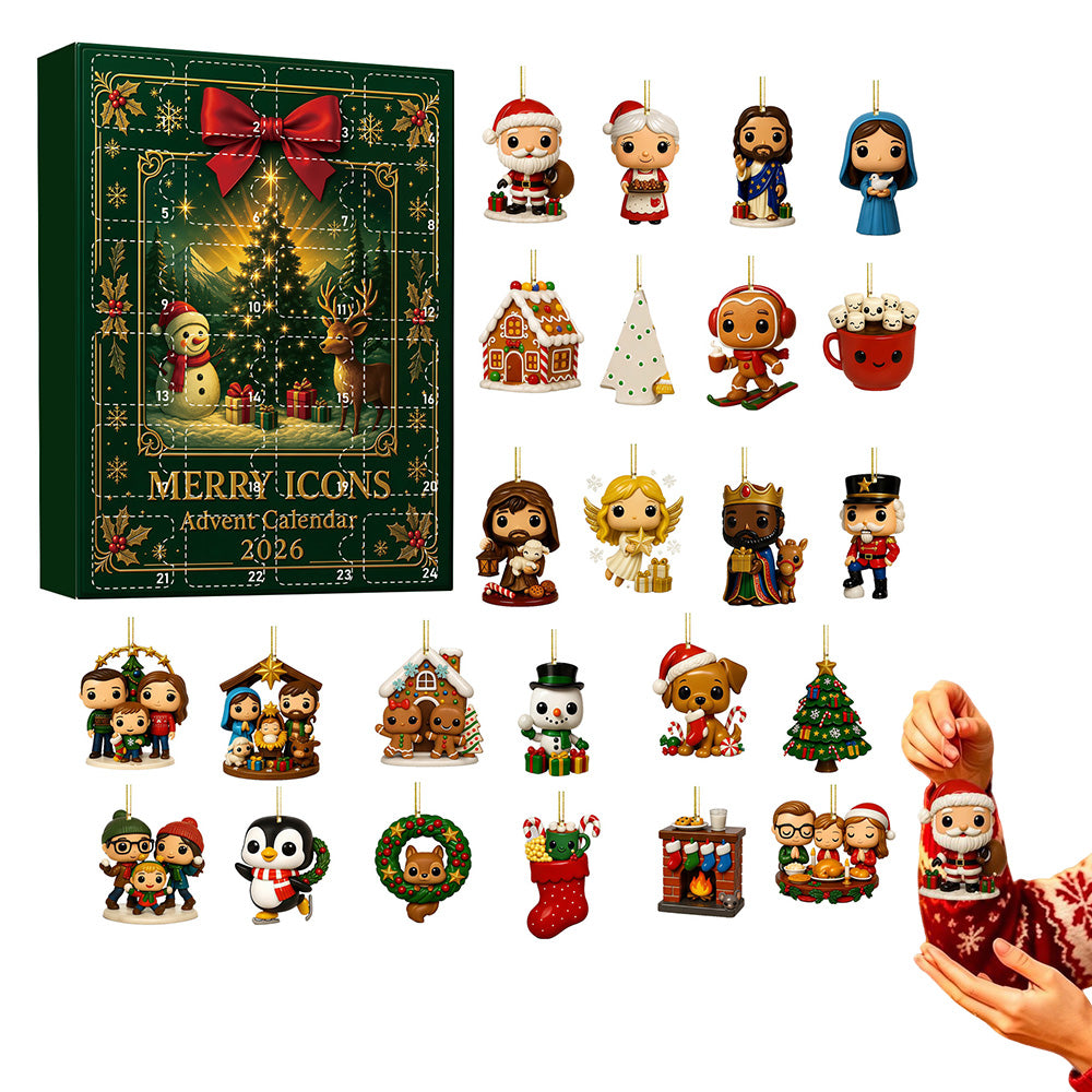 Christmas Advent Calendar 24 Day Countdown Set Xmas Tree Decor Gift