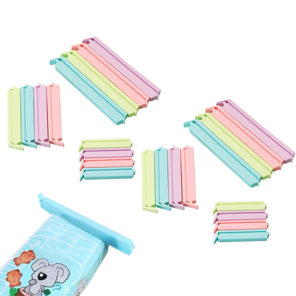 24PCS Plastic Sealing Bag Clip Sealer Clamp Kitchen Storage Food Snack Chips Seal Tool