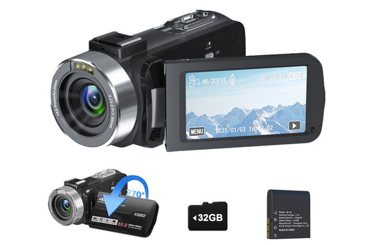 4K Video Camera Camcorder With 18x Digital Zoom And 32GB Card