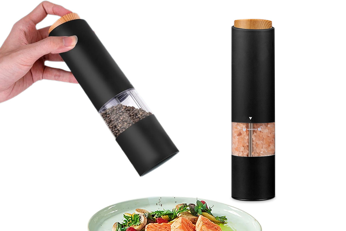2PCS Electric Pepper Grinder LED Light Adjustable Coarseness