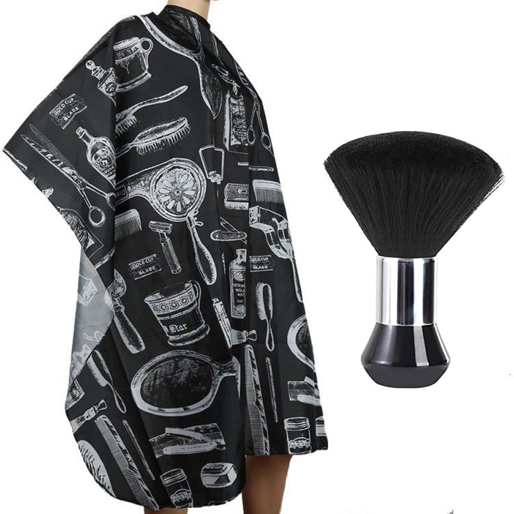 Hair Cutting Cape Waterproof Hair Styling Cape with Snap Closure and Brush