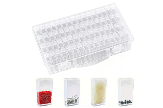 64-Compartment Storage Organizer Box for Diamond Painting Beads and Small Accessories