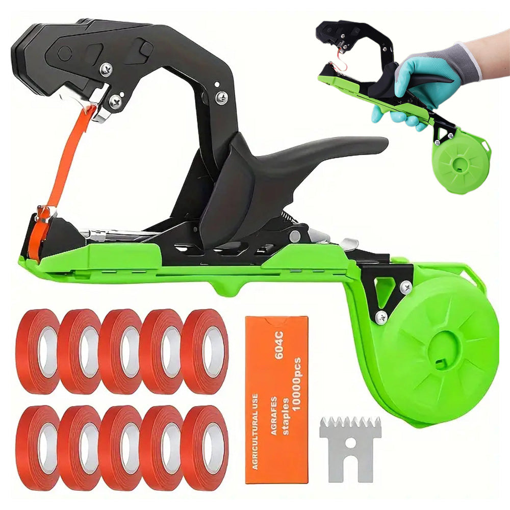 Plant Tying Machine Kit Garden Tying Tool with Tape Staples for Vines Tomatoes