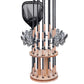 360 Degree Rotating Engineered Wood Floor Fishing Rod Rack Holds 12 Rods