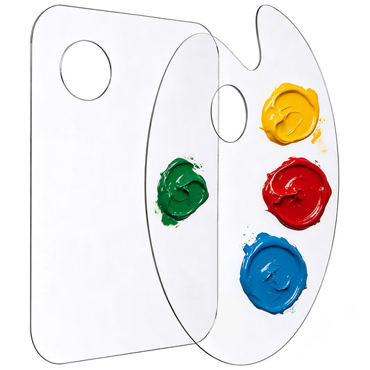 2Pcs Acrylic Painting Palette Transparent Color Mixing Board for Watercolor Acrylic Oil Paint