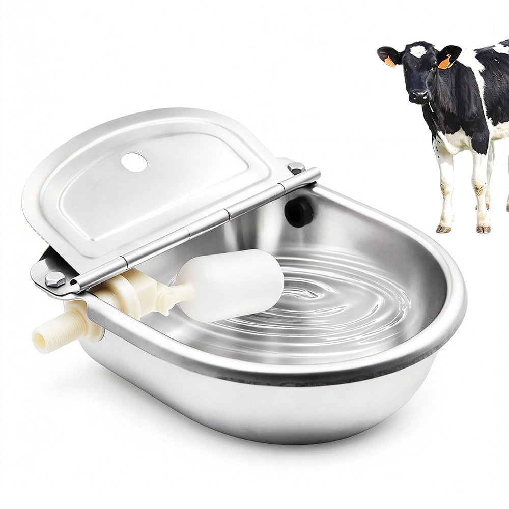 4L 304 Stainless Steel Automatic Cattle Water Bowl with Drain Hole