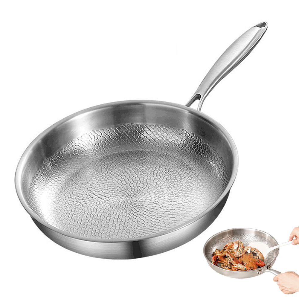 Stainless Steel Frying Pan Nonstick PFAS Free Oven Safe 1000F All Stoves