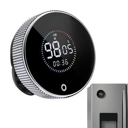 Attachable Rotary Digital Kitchen Timer with Large LED Display Visual Countdown for Cooking Study