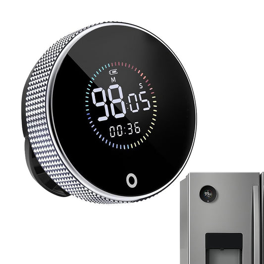 Attachable Rotary Digital Kitchen Timer with Large LED Display Visual Countdown for Cooking Study