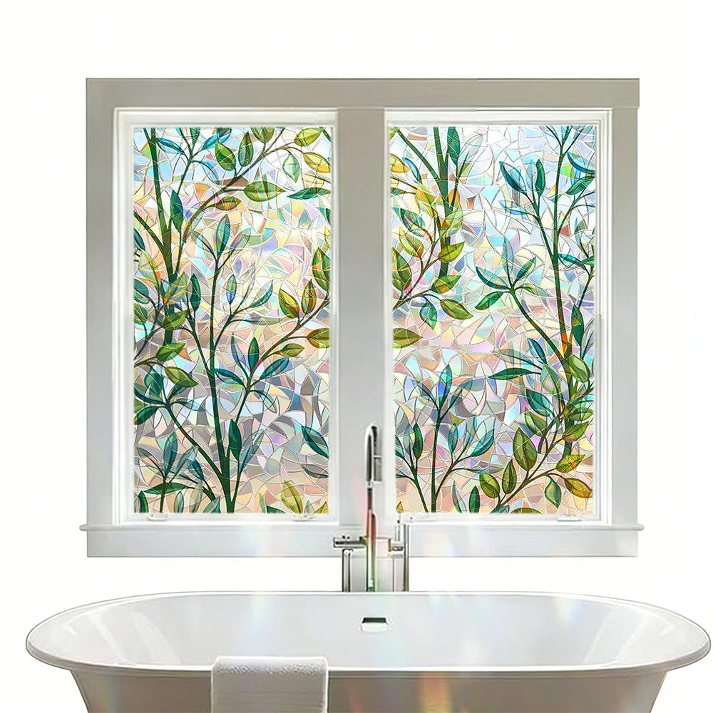 Rainbow Window Privacy Film Stain Glass Window Film For Day Night Privacy Protection