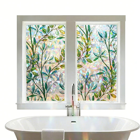 Rainbow Window Privacy Film Stain Glass Window Film For Day Night Privacy Protection