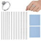 12 Pack Clear Ring Size Adjusters for Loose Rings with 2 Cleaning Cloths for Men Women