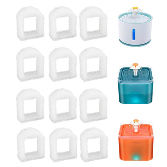 12Pcs Cat Water Fountain Foam Filters Replacement for Drinkwell Stainless Steel 360 Pet Fountain