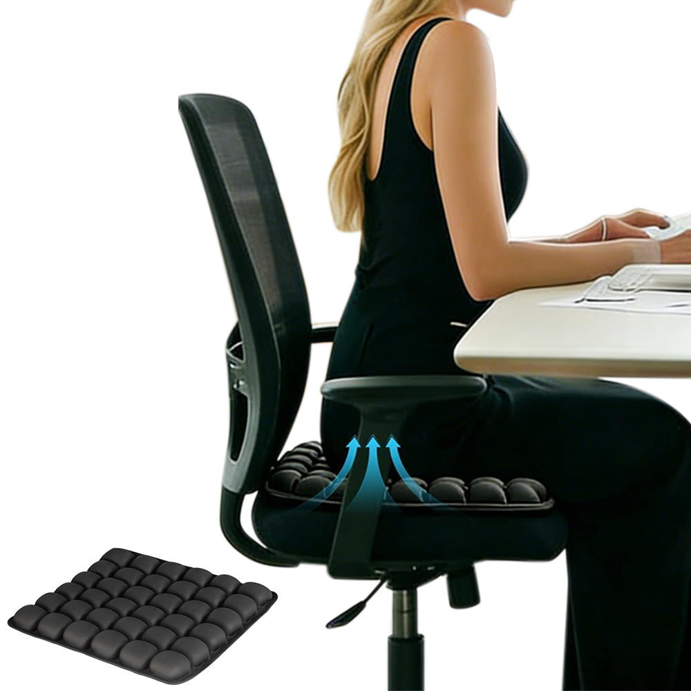 Inflatable 3D Air Cushion Seat for Long Flights Car Office Chair Portable with Air Pump
